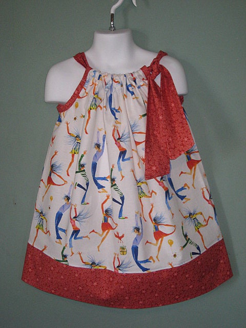 Celebration Dancing Ladies by Masha Dyans,  Custom Pillowcase Dress,LAST one size 3