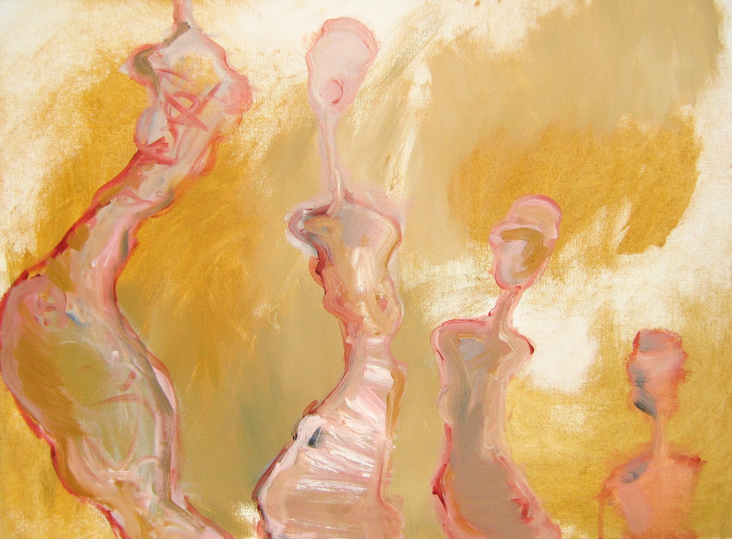 Multiplying and setting up their empires  18 x 24 abstract painting
