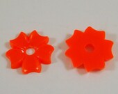SALE - 10 Cabochon Acrylic Red Flower 12mm - 10 pc - 3344