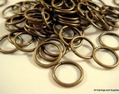 100 Bronze Jump Rings 10mm Antique Plated Iron 18 Gauge NF - 100 pc - F4003JR-AB10mm100