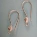 Sterling Silver Ear Wires Fishhook w spiral Ball 27mm Earwires - 1 Pair - 4153