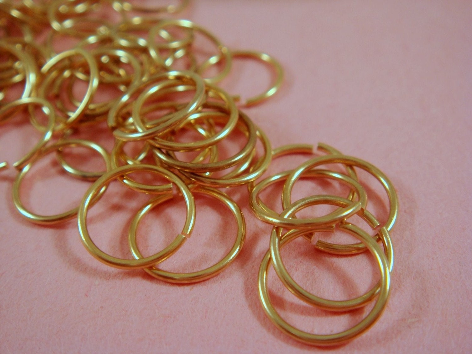 100 Gold Jump Ring 10mm 18 Gauge - 100 pc - 2899