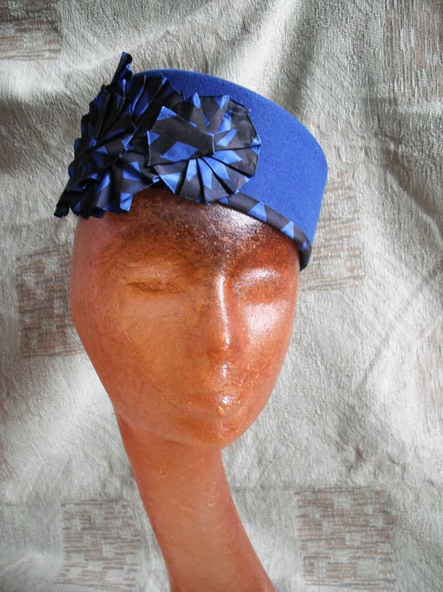 Blue Felt Brimless Hat CLEARANCE ITEM