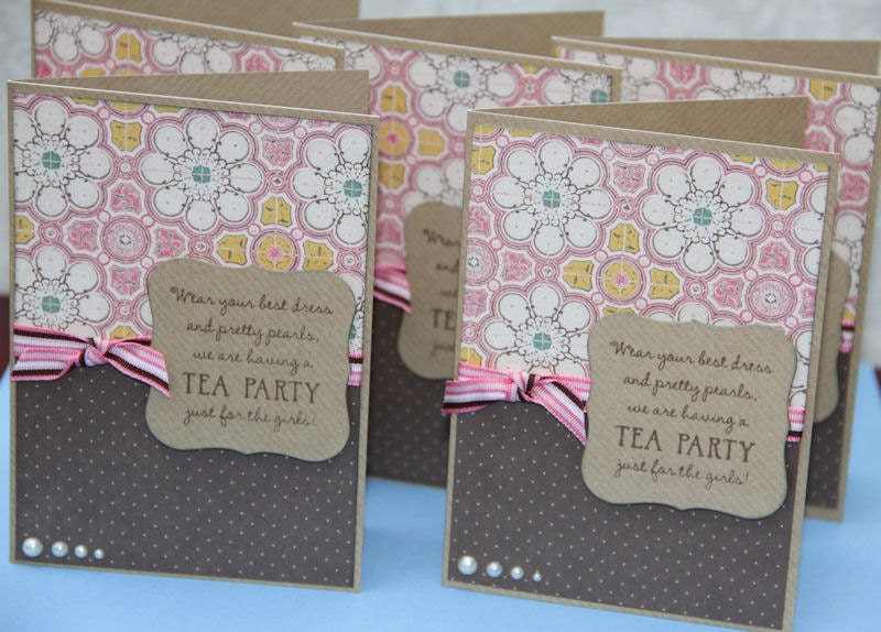 Set of 10 Tea Party Invitations