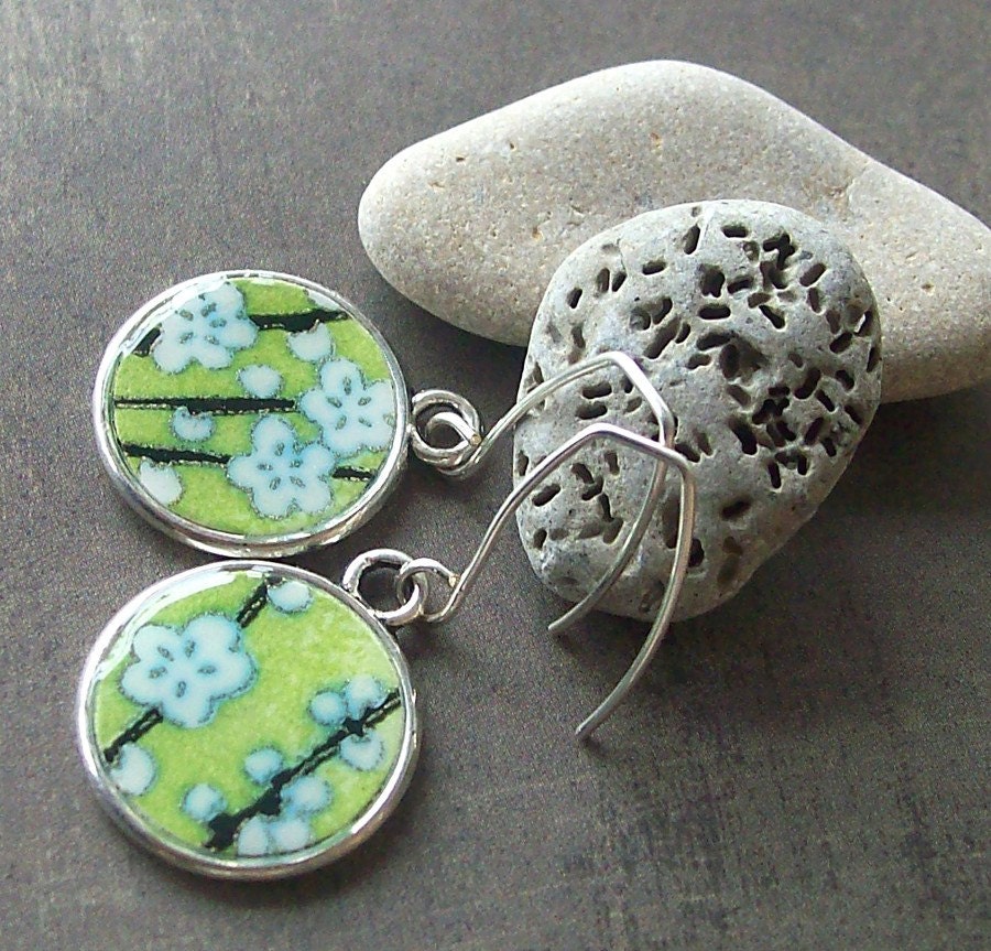 Japanese Garden earrings in Sterling Silver