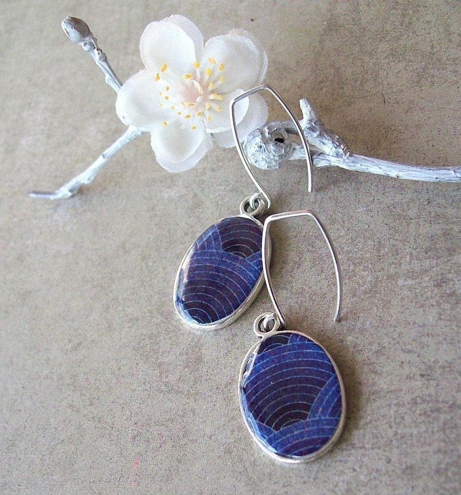 Japanese Winter Garden earrings in sterling silver