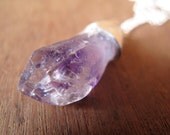 AMETHYST // Sterling silver pendant with natural raw Amethyst crystal