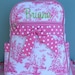 Children Personalized Backpack Pink Toile Polka Dots Quilted Toddler Preschool