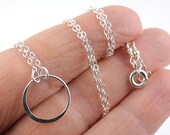 Halo Necklace Karma Necklace in Sterling Silver . Ring Halo Necklace . Everyday Jewelry Eternity Infinity . BFF Sisters Girlfriend
