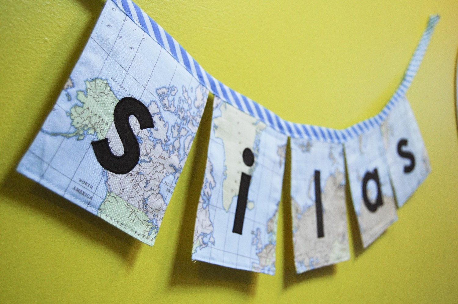 Fabric name banner, custom, 5 letters