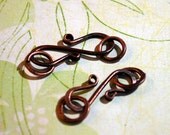 Qty 2 - Swirly S Clasps w/ Jumprings in Copper  -  Free Shipping US