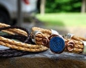 1 YD Braided Leather  Round Natural or Brown 3mm  - Qty 1 -  Free Shipping USA