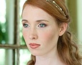 Bridal Headband Three Strand Swarovski Pearl and Crystal Hairband Simple and Modern