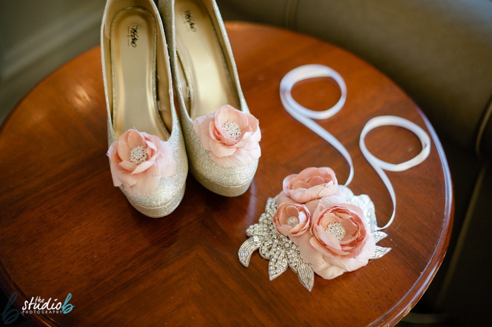 Blush Dupioni Silk Mini Hat with Sparkle As Seen On Style Me Pretty
