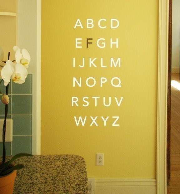 LARGE Block Alphabet - vinyl wall art decals graphic stickers letters