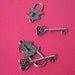 5 Sets of Lock and Key Clasps Charms - LAST CHANCE CLEARANCE