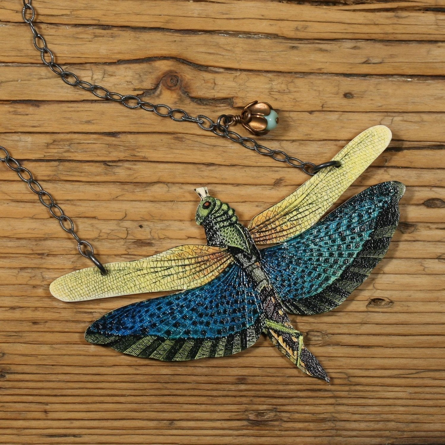 Aegean Sea Dragonfly Necklace