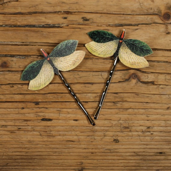 Green Butterfly Decorative Bobby Pins By Mamaslittlebabies On Etsy