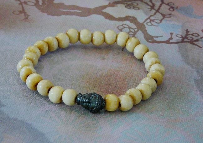 Tibetan Buddha/Buddhism 27 Count Natural Wood (Mala)  Bracelet