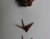 SALE 20% Off - Origami Mobile - Module and Crane (Brown)