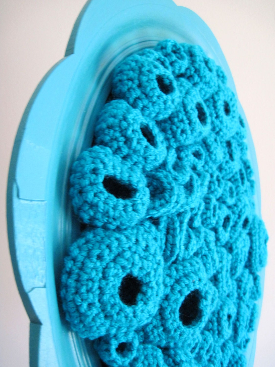 Lagoon Modern Fiber Art Soft Sculpture in Deep Turquoise Blue