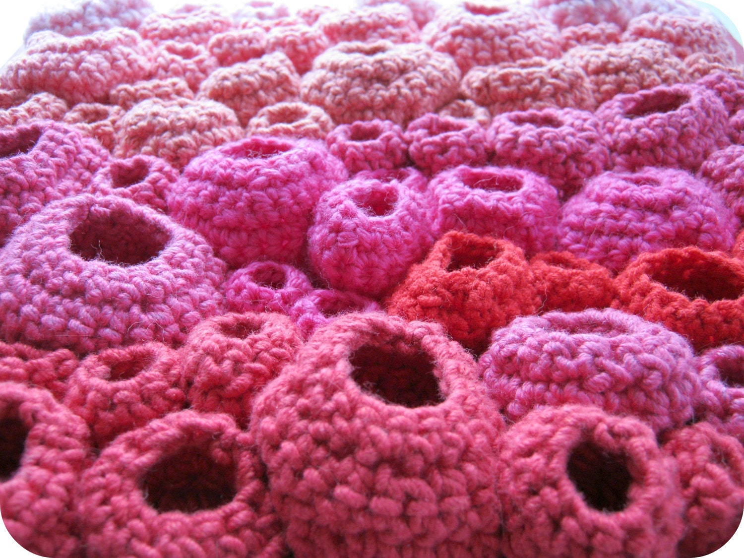 Modern Fiber Art Soft Sculpture in Red, Fuchsia, and Pink - Papillae