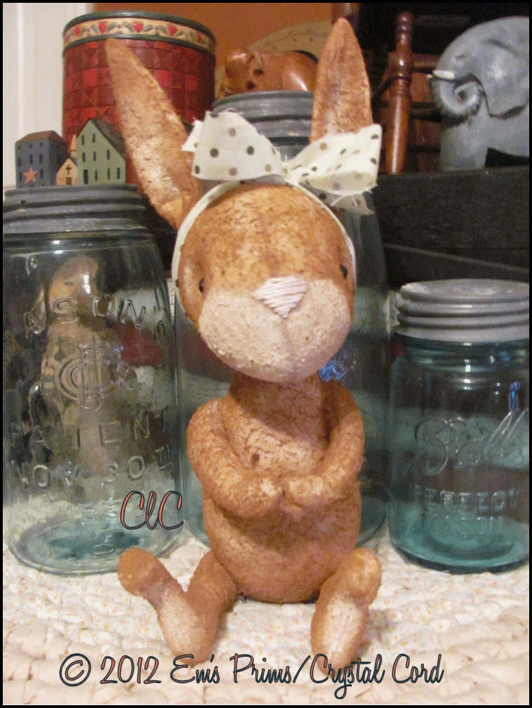 Primitive Country Decor Rabbit Bunny Doll folk art