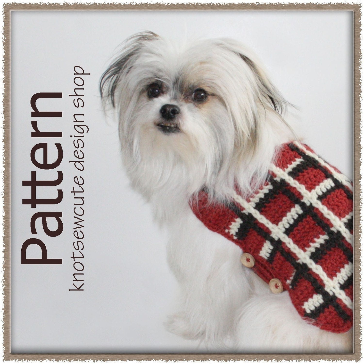 Plaid Dog Sweater - Crochet Pattern (PDF) - INSTANT DOWNLOAD