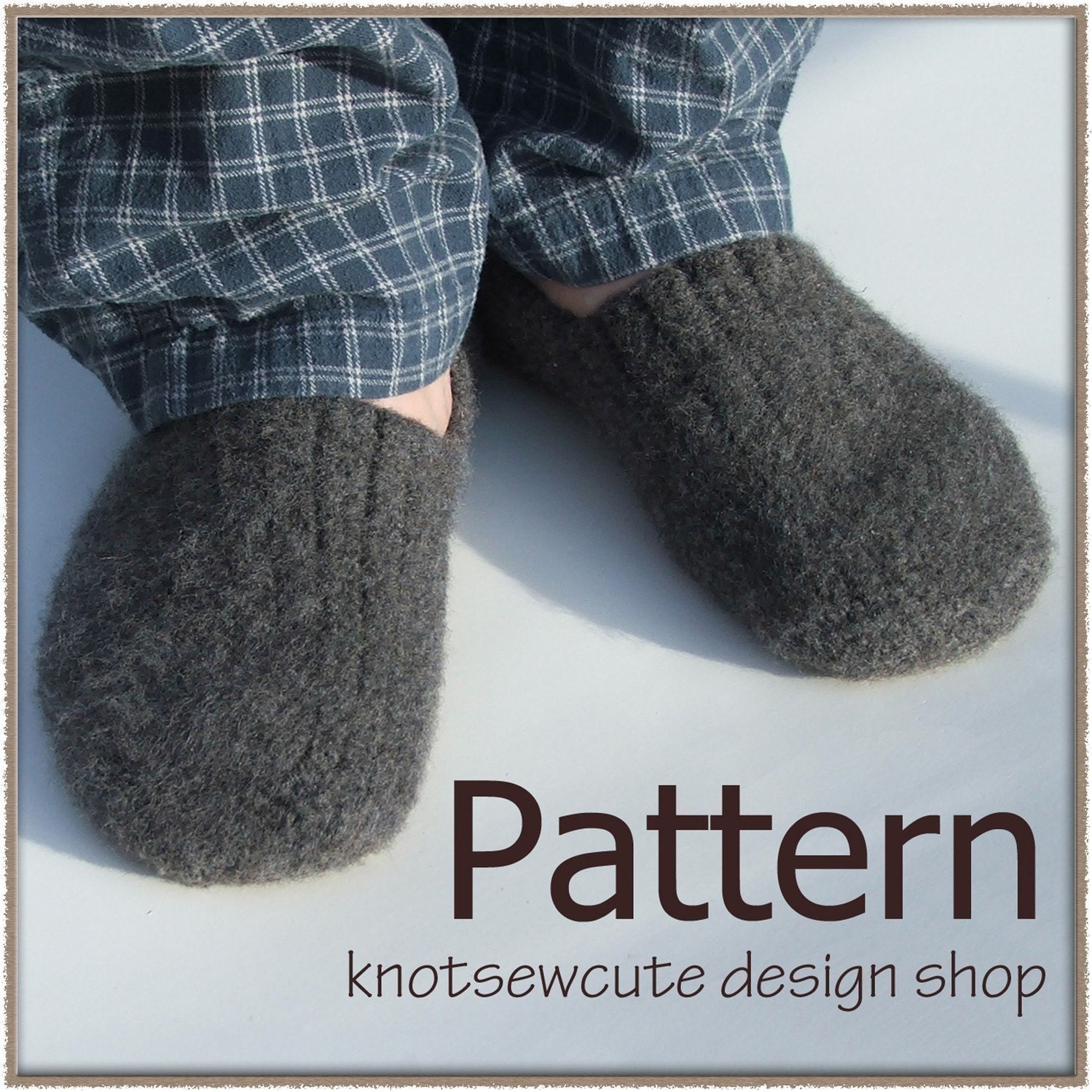 Felted Men's Slip-ons - Crochet Pattern (PDF) - INSTANT DOWNLOAD