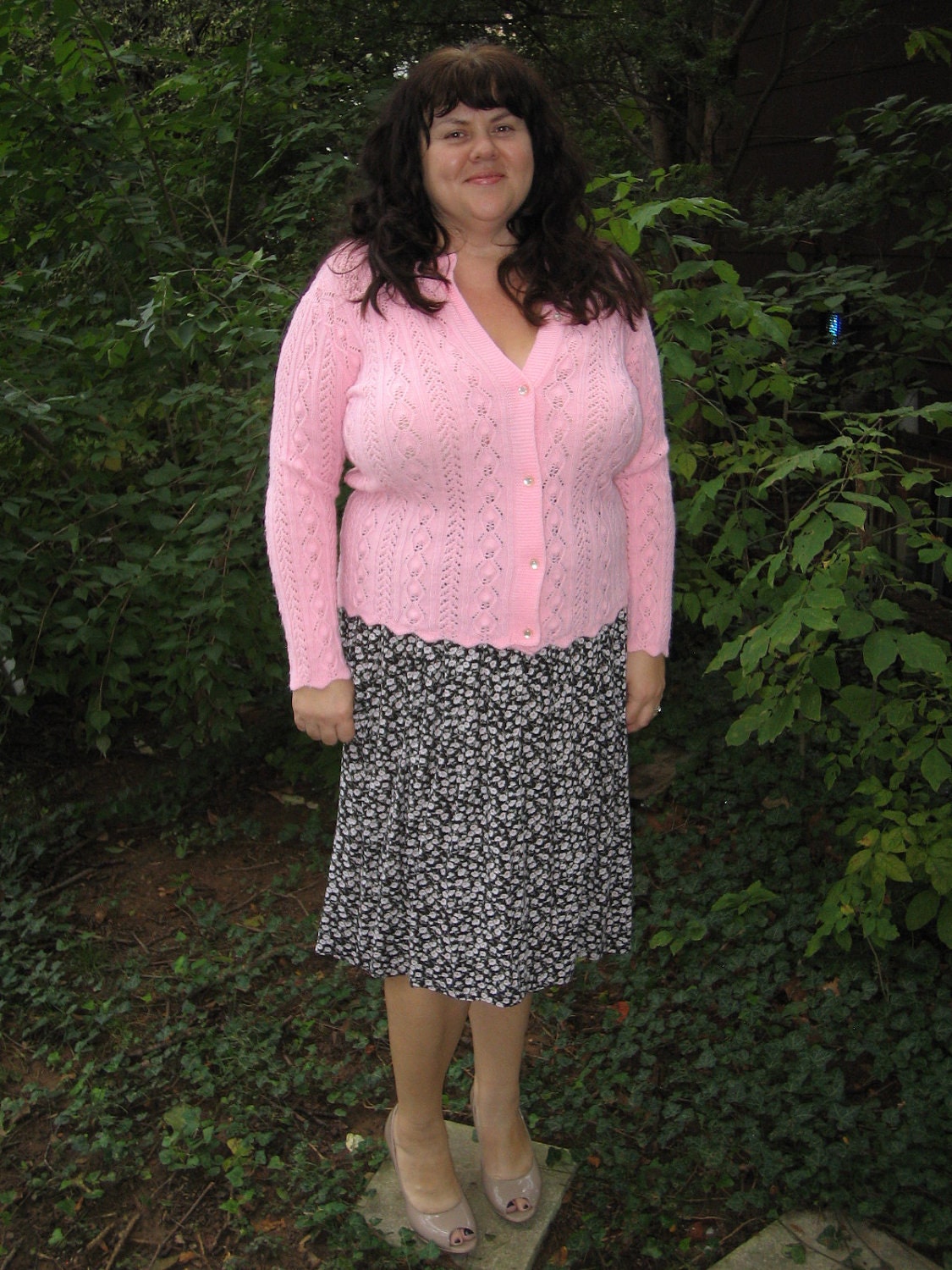 1960s sweater / handmade plus size