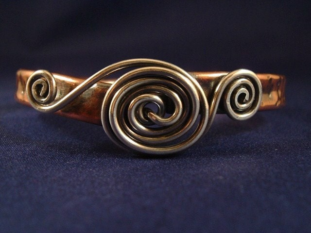 Copper and silver bangle bracelet. Ancient Worlds Series-Diana