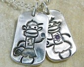 My Little Monkey Personalized with Birthstone Charm Pendant