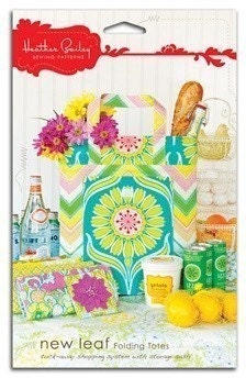 Heather Bailey New Leaf Folding Totes Sewing Pattern, FREE SHIPPING