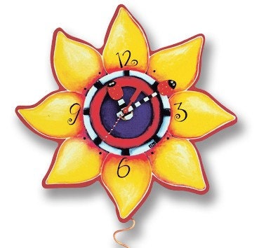 Sunny Flower Pendulum Clock