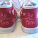 Shoes Girls Valentine's Day Hearts Hand Painted Red Hi-Tops Infant Toddler Baby Sneakers