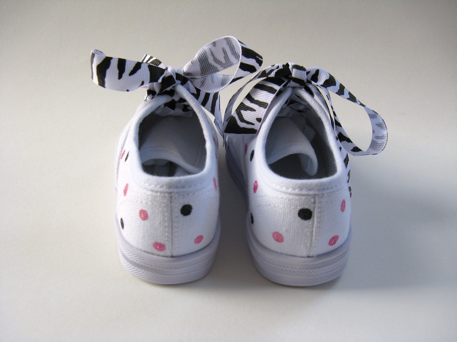 Girls Zebra Cupcake Shoes, Baby and Toddler, Animal Print, Painted, Kids Canvas Sneakers, M2MG