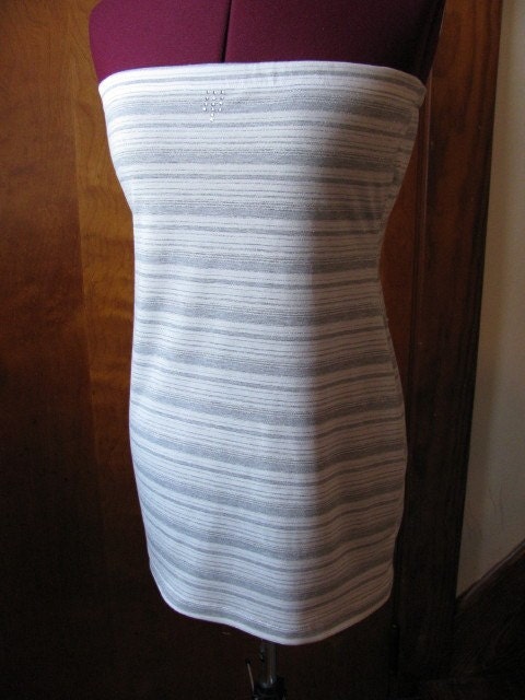 Extra Long Gray/White/Silver Tube Top