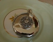 hip flask SOMERSET GODDESS round stainless steel hip flask liquor flask steampunk style