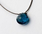 Teardrop Necklace, London Blue Topaz