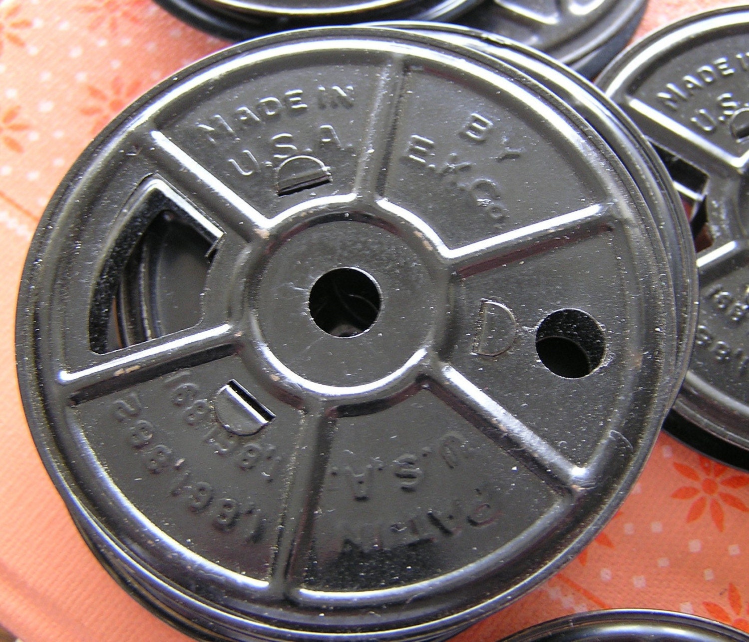 8 - Black Vintage 8mm METAL Film Reels for Assemblage Collage