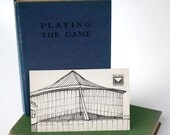 Drawing on Up-cycled Postcard, featuring the old Commenwealth Institute..