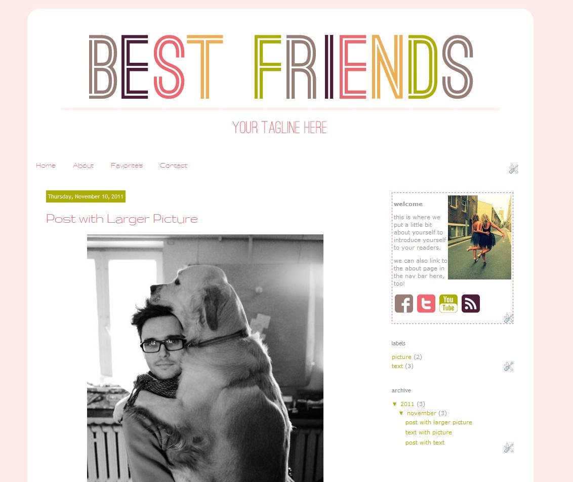 Premade Blogger Template Best Friends