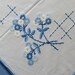 Vintage Blue Embroidered GERMAN ART DECO Tablecloth 1920s