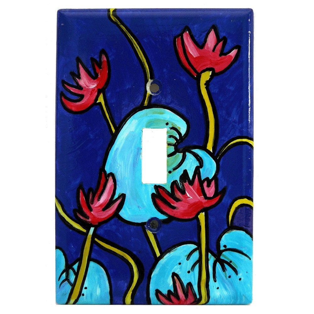 Lily Pad Original Hand Painted Switchplate