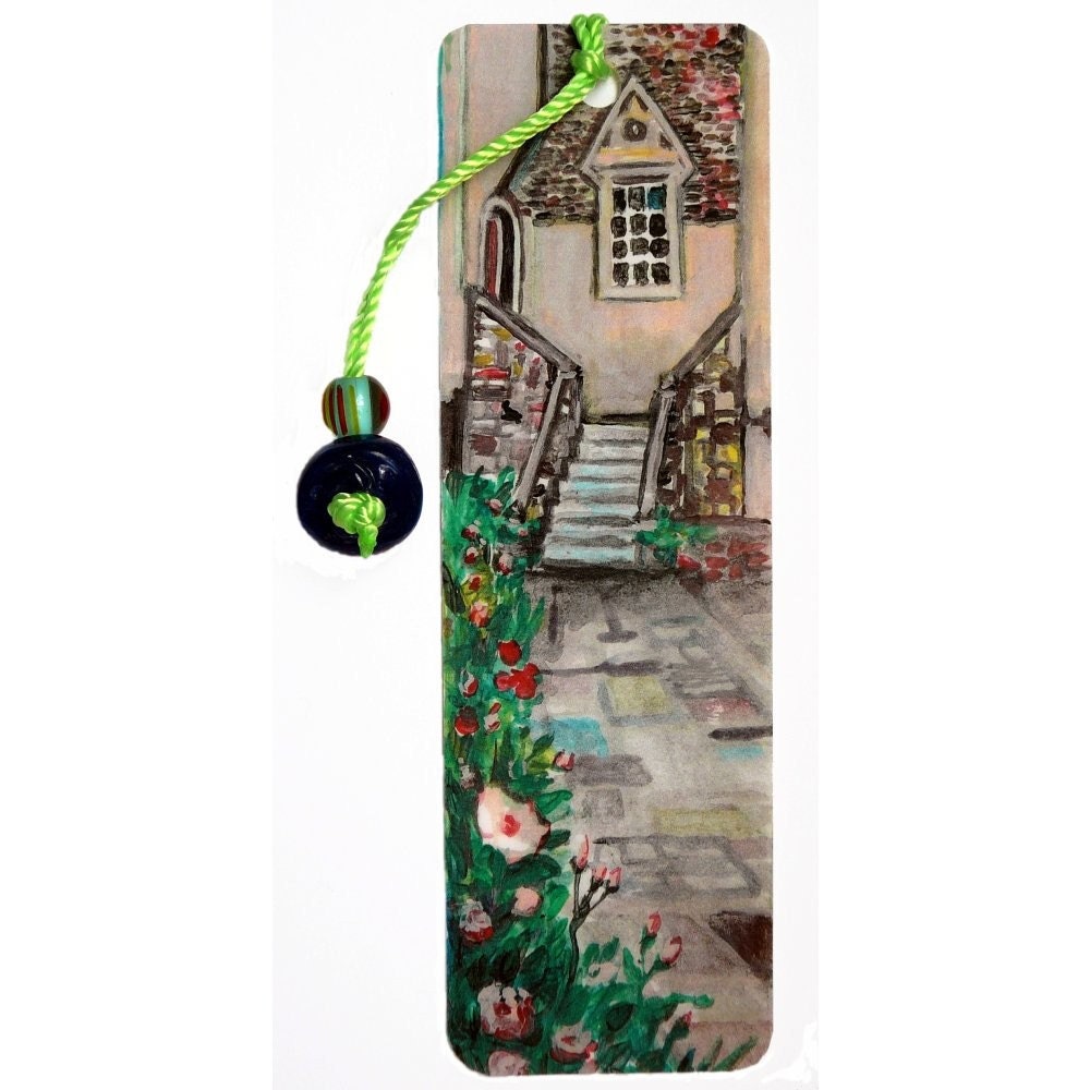 Edinburgh, Scotland - Stone Walkway - Beaded, Laminated Bookmark