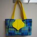15% off- use code SAILAWAY15 - Turquoise and blue madras print tote