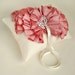 Ivory and Coral Silk Dupioni Ruffle Ring Bearer Pillow