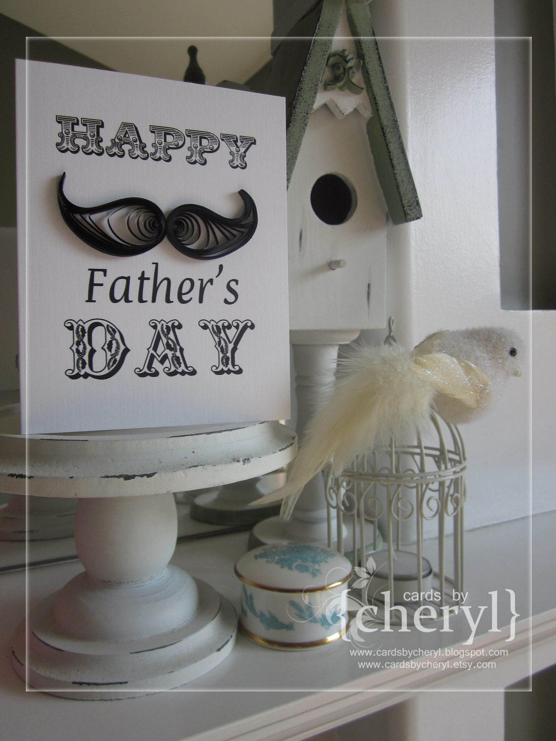 father's day quilled mustache