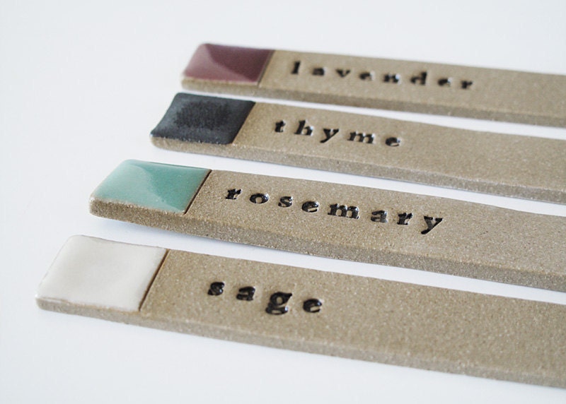 SALE 4 herb garden labels.