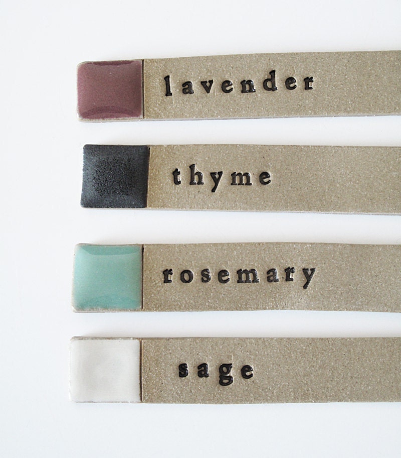 SALE 4 herb garden labels.